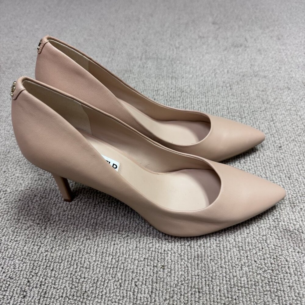 Karl Lagerfeld Royale Heels Leather Point Toe Tan Women’s Size 9